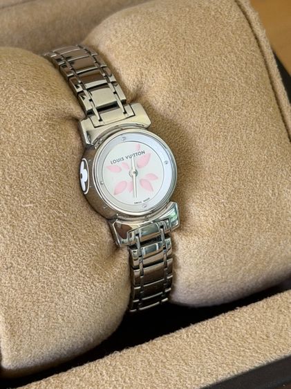 LOUIS VUITTON Tambour Bijou Mother of Pearl Mini Size 18 mm Q151 Petal Watch  รูปที่ 15