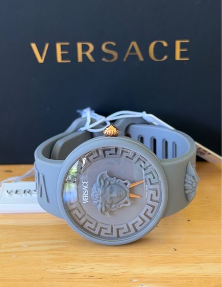 เทา อื่นๆ VERSACE VE8J00124 Iconic New Medusa Pop grey silicone Women's Watch NEW