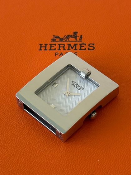 ขาว อื่นๆ HERMES Women Quartz Stainless Steel Belt Watch 2 Strap Blue Brown 30x26