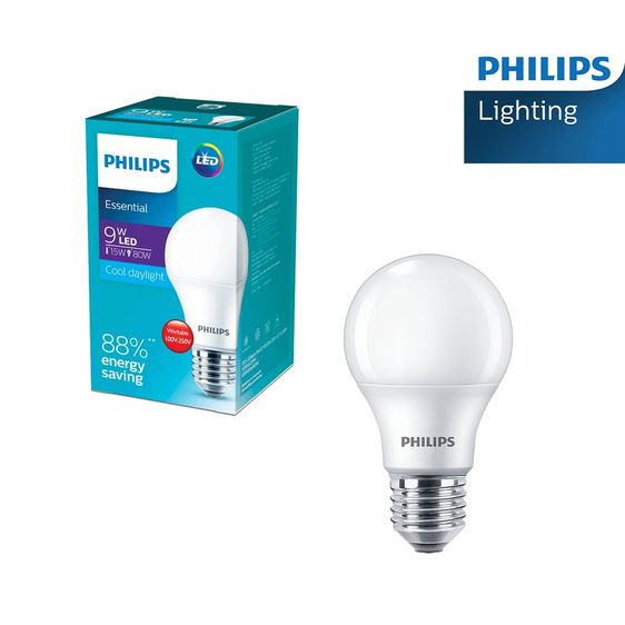 หลอดไฟ LED A60 ESSENTIAL 9W 6500K E27 PHILIPS