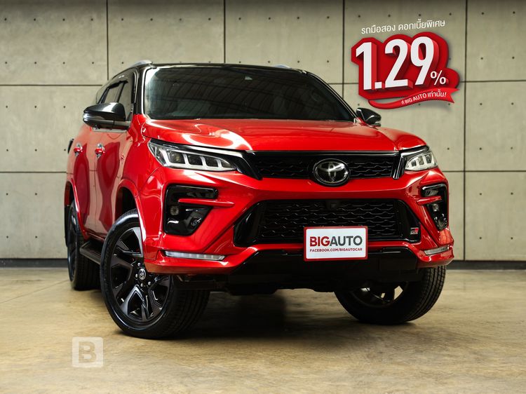 Toyota Fortuner 2022 2.8 GR Sport Black Top 4WD Utility-car ดีเซล ไม่ติดแก๊ส เกียร์อัตโนมัติ แดง