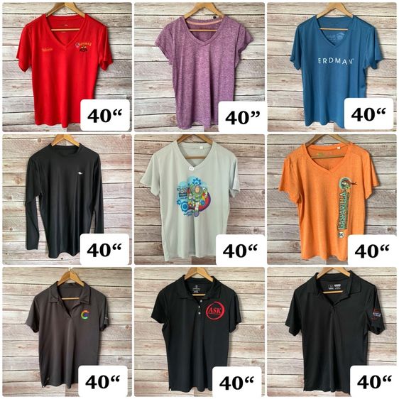 ไม่ระบุ หลากสี ชุดออกกำลังกาย อื่นๆ เสื้อกีฬา อก40“ ตัวละ50฿