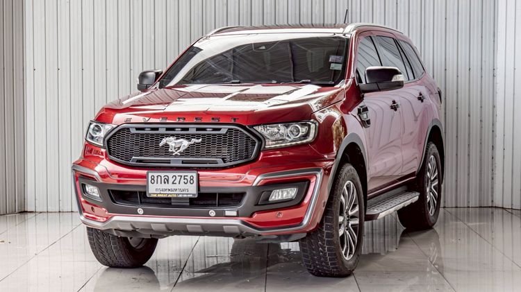 Ford Everest 2019 2.0 Titanium Plus 4WD Utility-car ดีเซล ไม่ติดแก๊ส เกียร์ธรรมดา แดง รูปที่ 2