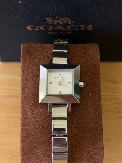 ขาว COACH นาฬิกาผู้หญิง Chrystie Women's Stainless Steel Quartz Watch รหัสรุ่น 14100028