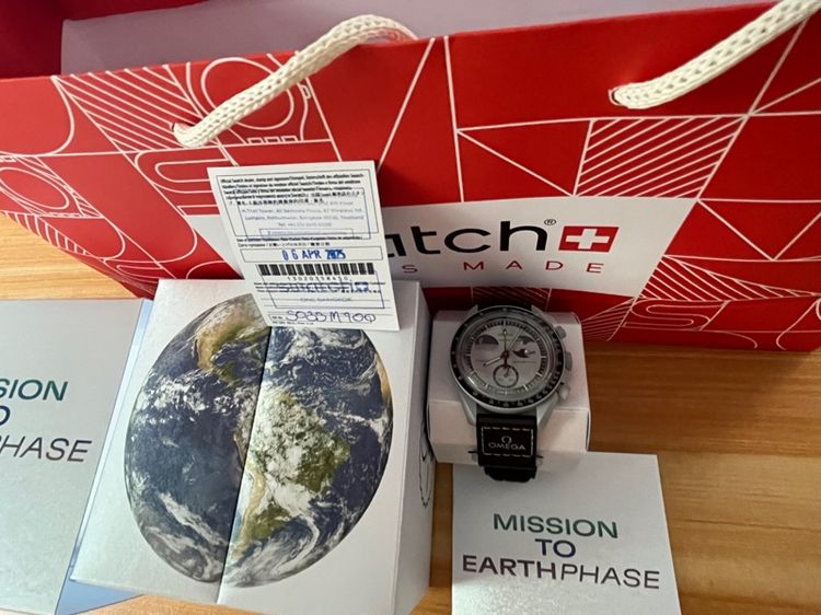 เทา พลาสติก นาฬิกา omega x swatch