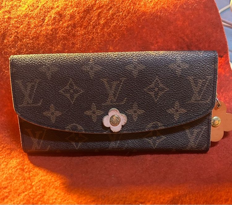 น้ำตาล หนังแท้ Louis Fontiane กระเป๋า LV Monogram Emilie Bloom Flower