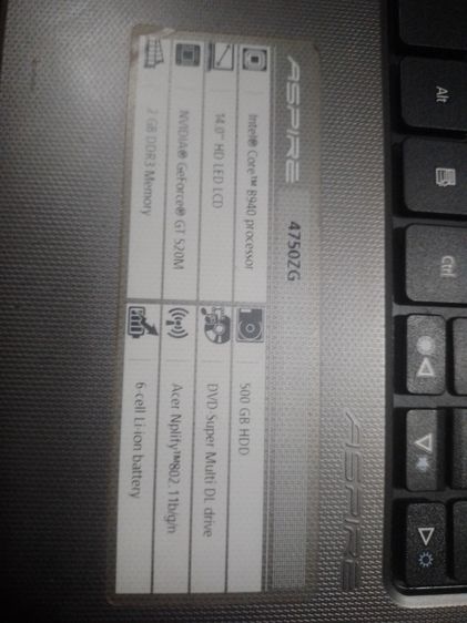 อื่นๆ วินโดว์ 2 กิกะไบต์ อื่นๆ ไม่ใช่ ACERรุ่นAspire 4552G