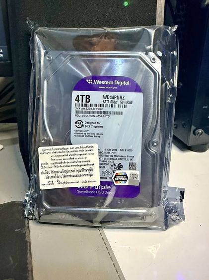 ที่เก็บข้อมูลและเมมโมรี่การ์ด HDD CCTV 4TB WD PURPLE (WD44PURZ) ของใหม่