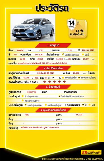 Honda City 2025 1.0 SV Sedan เบนซิน ไม่ติดแก๊ส เกียร์อัตโนมัติ เทา รูปที่ 2