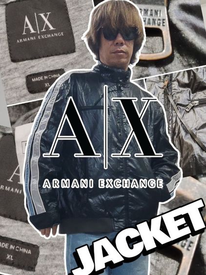 ดำ แขนยาว เสื้อแจ็คเก็ต | เสื้อคลุม แจ็คเก็ต ARMANI🧥🇮🇹สุดสปอร์ต(XL)