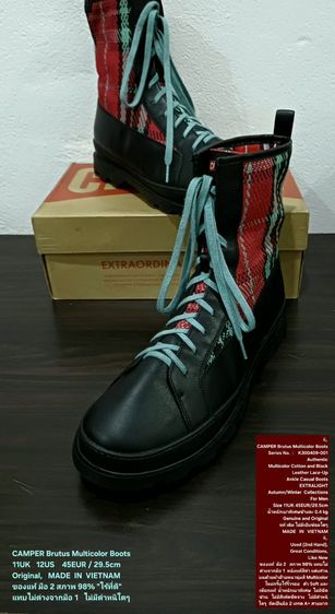 CAMPER Brutus Boots, Men's 11UK 45EU(29.5cm) Original ของแท้ มือ 2 สภาพแทบไม่ต่างกับมือ 1, รองเท้า CAMPER หนังแท้ผสมผ้า ใหม่กริ๊บ สวยมาก รูปที่ 2