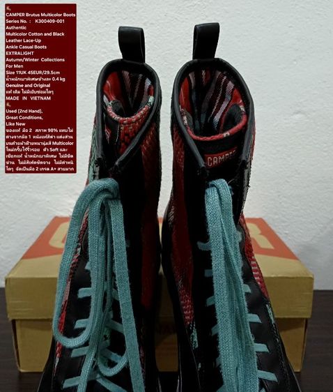 CAMPER Brutus Boots, Men's 11UK 45EU(29.5cm) Original ของแท้ มือ 2 สภาพแทบไม่ต่างกับมือ 1, รองเท้า CAMPER หนังแท้ผสมผ้า ใหม่กริ๊บ สวยมาก รูปที่ 8