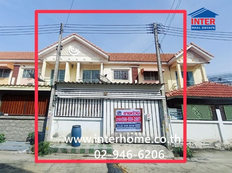 ทาวน์เฮ้าส์ 2 ชั้น 32.4 ตร.ว. หมู่บ้านนิราวิลล์ เอกชัย-โพธิ์แจ้ เฟส2 ใกล้สนามกอล์ฟเอกชัย ถนนเลียบคลองสี่วาตากล่อม ถนนเอกชัย เมืองสมุทรสาคร 