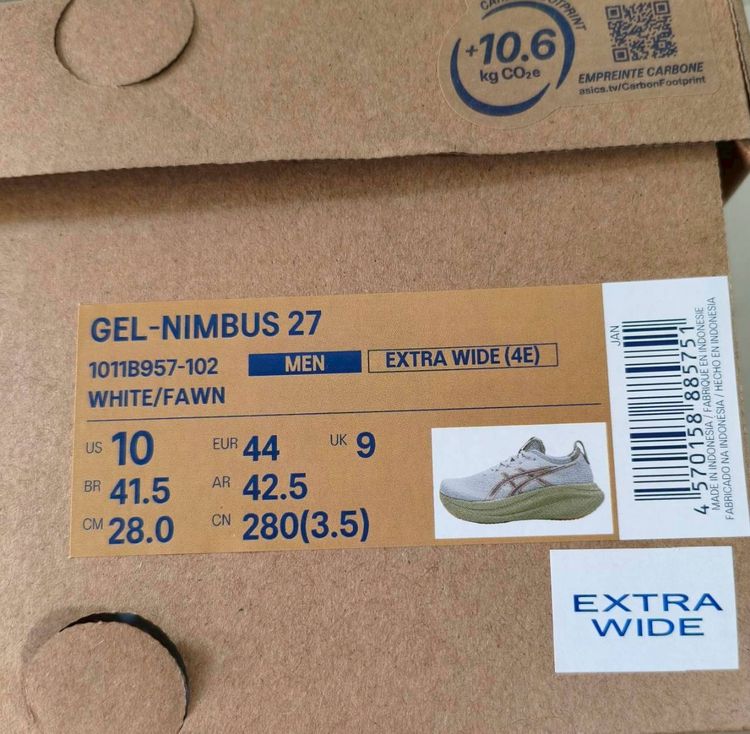 มือ2 Asics Nimbus27 US10 (4E) ของแท้พร้อมกล่อง รูปที่ 9