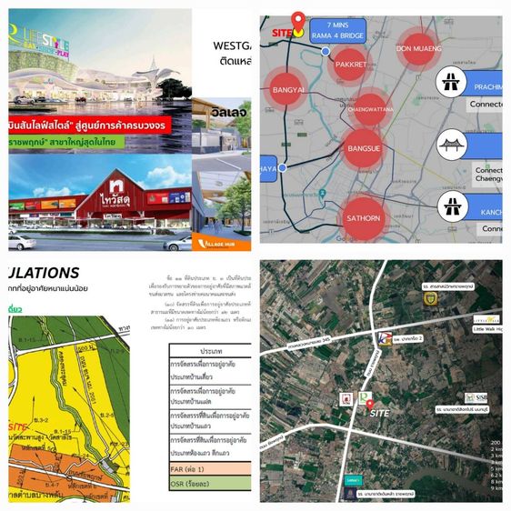ขายที่ดิน ราชพฤกษ์ ติดห้างโรบินสัน จำนวน 2 แปลง