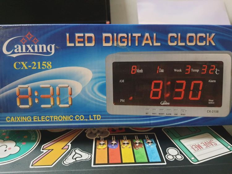 นาฬิกาดิจิตอล LED Caixing รุ่น CX-2158 ตั้งโต๊ะได้ ติดผนังดี ใช้ไฟบ้านก็ง่าย ไฟรถก็รองรับ รูปที่ 3