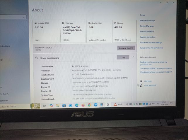 Asus Intel Core i7 Ram 8 Hd 500 การ์ดจอ 2 G. แบ็ตเก็บไฟครับ รูปที่ 9