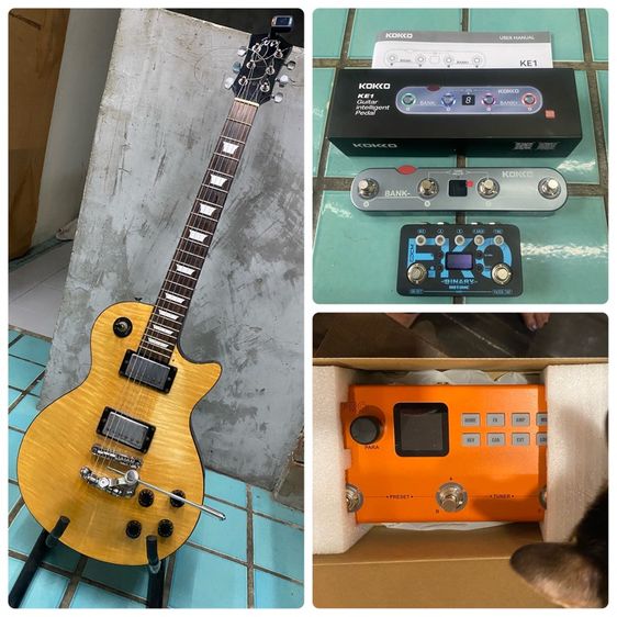 อื่นๆ กีต้าร์ไฟฟ้า กีตาร์ไฟฟ้ามือสอง เลสพอล lp lespaul multi effect มัลติ yuimer kpt pro  kokko  delay 5preset save tap