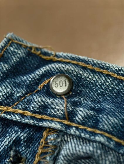 ขายตามสภาพเซอร์ Levis 501วินเทจ ยุค 80s 90s ถุงกระเป๋าสกรีน Made in USA แท้ กระดุมปั๊ม 501 รูปที่ 13