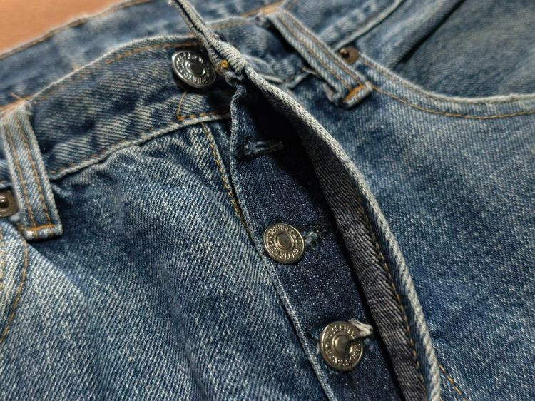 ขายตามสภาพเซอร์ Levis 501วินเทจ ยุค 80s 90s ถุงกระเป๋าสกรีน Made in USA แท้ กระดุมปั๊ม 501 รูปที่ 5