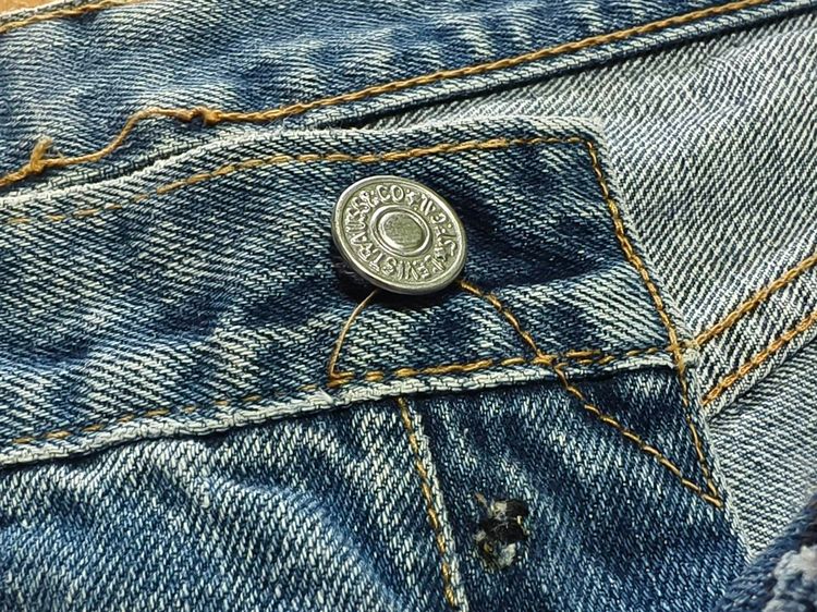 ขายตามสภาพเซอร์ Levis 501วินเทจ ยุค 80s 90s ถุงกระเป๋าสกรีน Made in USA แท้ กระดุมปั๊ม 501 รูปที่ 6