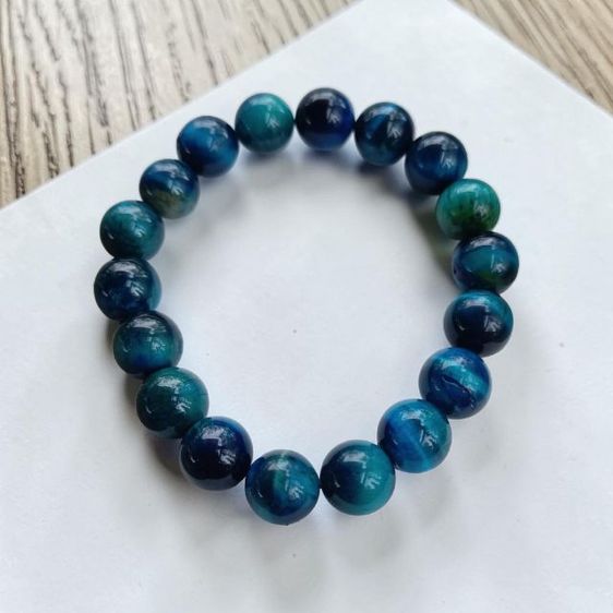 สร้อยข้อมือหินแท้ หินตาเสือสีฟ้า Blue Tiger's Eye รูปที่ 6
