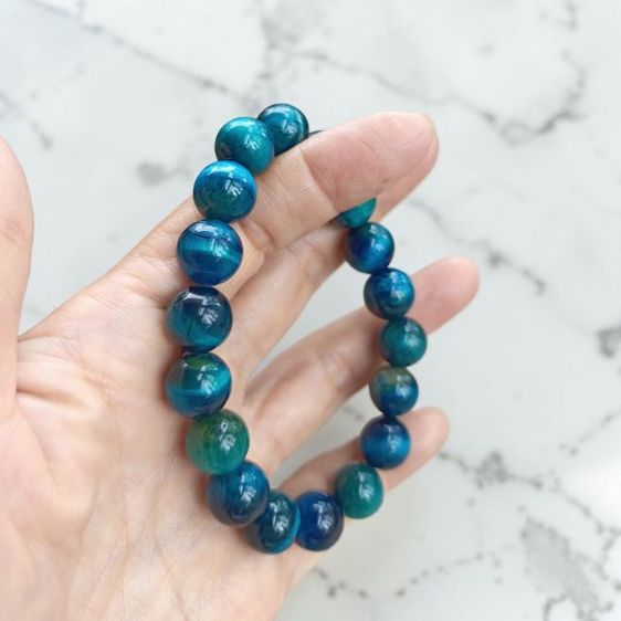 อื่นๆ สร้อยข้อมือหินแท้ หินตาเสือสีฟ้า Blue Tiger's Eye