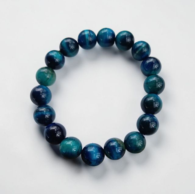สร้อยข้อมือหินแท้ หินตาเสือสีฟ้า Blue Tiger's Eye รูปที่ 3