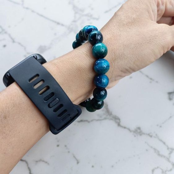 สร้อยข้อมือหินแท้ หินตาเสือสีฟ้า Blue Tiger's Eye รูปที่ 9