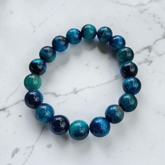 สร้อยข้อมือหินแท้ หินตาเสือสีฟ้า Blue Tiger's Eye รูปที่ 7