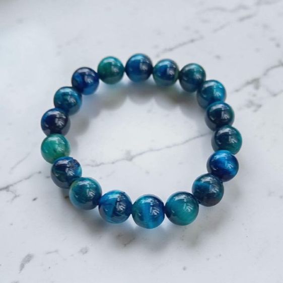 สร้อยข้อมือหินแท้ หินตาเสือสีฟ้า Blue Tiger's Eye รูปที่ 2