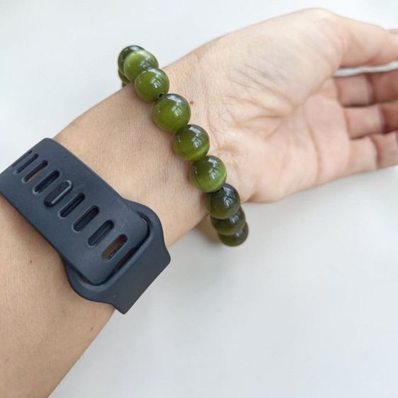 สร้อยข้อมือหินแท้ หินตาแมวสีเขียว รูปที่ 7