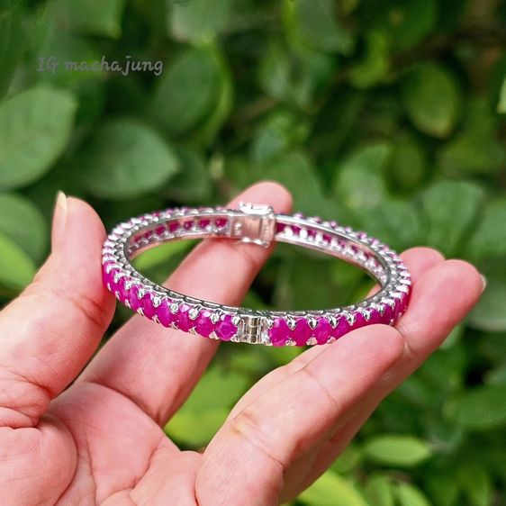 กำไลทับทิมพม่าเผาเก่า สีชมพู(อมม่วงอ่อน) รูปที่ 13