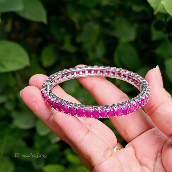 กำไลทับทิมพม่าเผาเก่า สีชมพู(อมม่วงอ่อน) รูปที่ 10