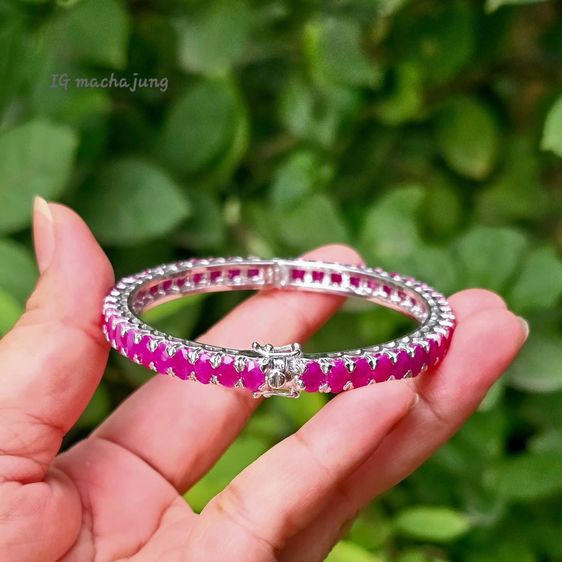 กำไลทับทิมพม่าเผาเก่า สีชมพู(อมม่วงอ่อน) รูปที่ 12