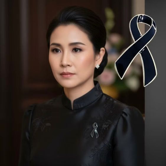 เข็มกลัดรูปโบว์ไว้อาลัย ตัวใหญ่ โบว์สีดำขอบเงิน คุณภาพดี สะดวกสบายในการใช้งาน 15 บาท รูปที่ 3