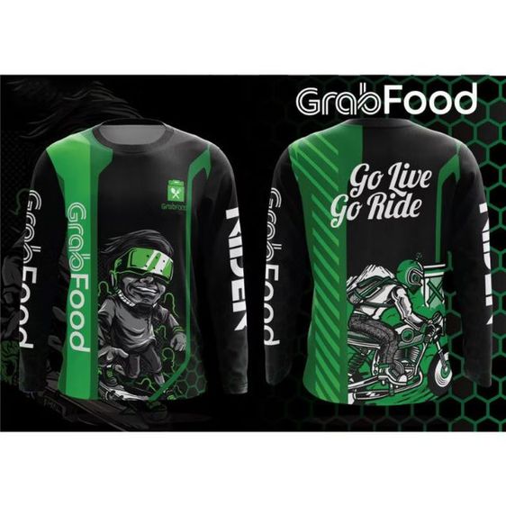 เสื้อยืดไรเดอร์Grab  LINE Man  Shopee 
เสื้อยืดพนักงานส่งของส่งอาหาร ทั้งแขนสั้น
แขนยาว ผ้าดี กันแดด รูปที่ 13
