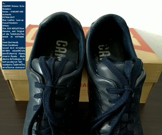 CAMPER Pelotas XLite Sneakers, Unisex 8UK 42EU(27.0cm) Original ของแท้ มือ 2 สภาพเยี่ยม, รองเท้า CAMPER หนังแท้สวย พื้นเต็ม ไม่มีตำหนิใดๆ รูปที่ 8