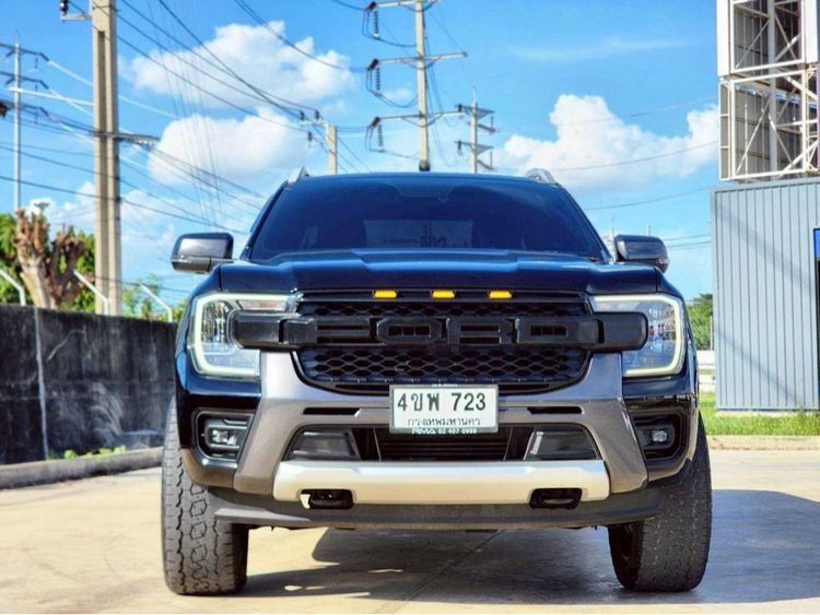 Ford Ranger 2022 2.0 Bi-Turbo 4WD Wildtrak Pickup ดีเซล ไม่ติดแก๊ส เกียร์อัตโนมัติ ดำ รูปที่ 2