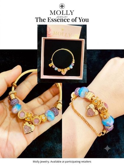 โลหะ เครื่องประดับบนร่างกาย กำไลข้อมือ Molly Jewelry งานกล่อง ส่งฟรี