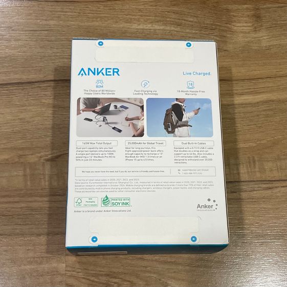 Anker Laptop PowerBank 25000mAh 165W สายชาร์จในตัวพับเก็บได้ 70 cm. รูปที่ 2
