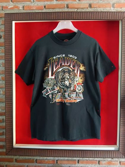 เสื้อยืดวินเทจ Harley-Davidson 3 D Emblem" LEADER OF THE PACK" รูปที่ 2