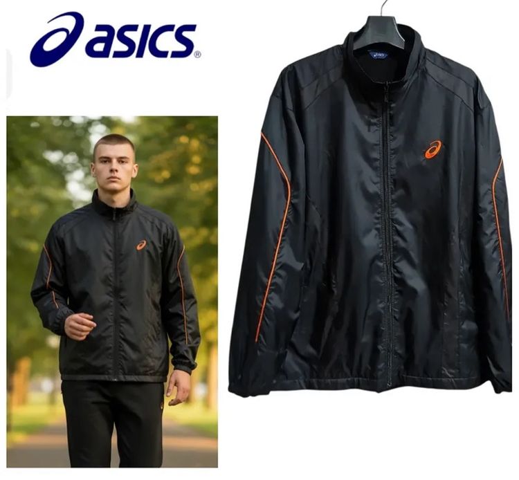 ไม่ระบุ อื่นๆ อื่นๆ เสื้อแจ็กเก็ต Asics แท้ (รหัสรุ่น EZT546) สีดำ-ส้ม ไซส์ XL สภาพดีมาก  