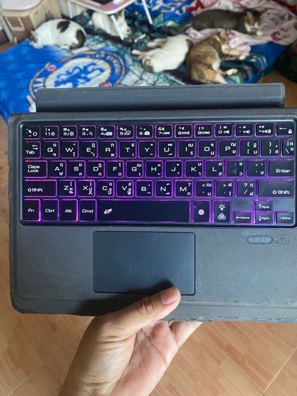 เม้าส์ และคีย์บอร์ด ขายคีย์บอร์ดบลูทูธไร้สายพร้อมทัชแพด Bluetooth Keyboard with Trackpad
