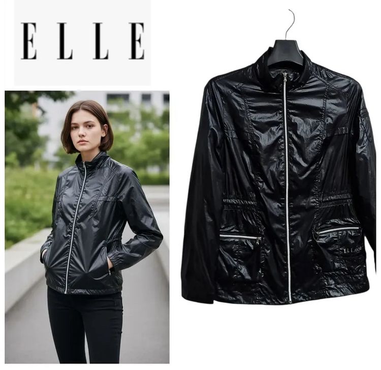 ผู้หญิง ชุดออกกำลังกาย อื่นๆ แจ็คเก็ตผ้าร่มสีดำ Elle Golf แบรนด์แท้เกาหลี ดีไซน์เรียบหรู ไซส์ 90 
