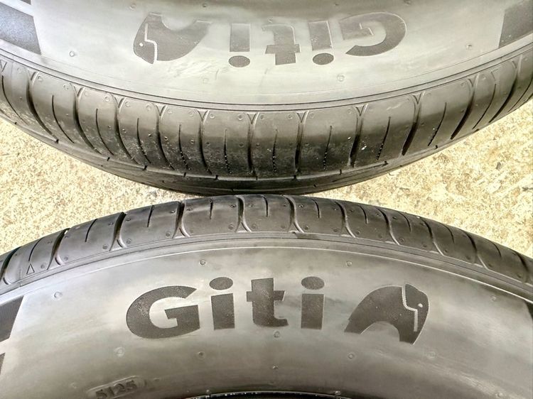 ยางถอดป้ายแดงขอบ 19” ยี่ห้อ GITI ขนาด 245-55R19 ปลายปี 25 ตุ่มหน้ายางยังอยู่ครบ