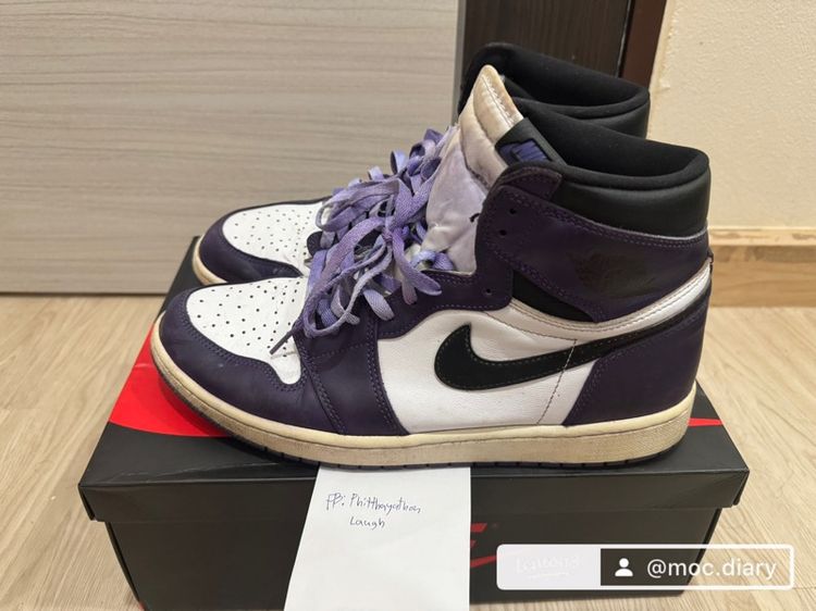 ม่วง UK 11.5 | EU 46 2/3 | US 12 Nike AIR JORDAN 1 RETRO HIGH OG แท้  สี Court Purple 