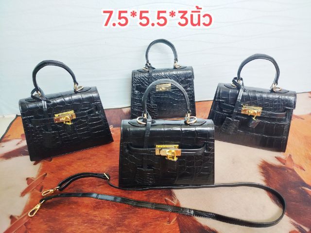 กระเป๋าสะพายไหล่หนังท้องจระเข้แท้   รุ่นKL Mini