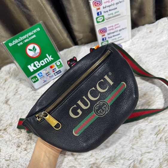 Gucci Belt Bag Logo Print Black mini size 9”