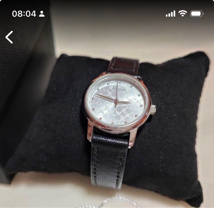 เงิน นาฬิกาข้อมือสายหนัง coach ถ่านใหม่